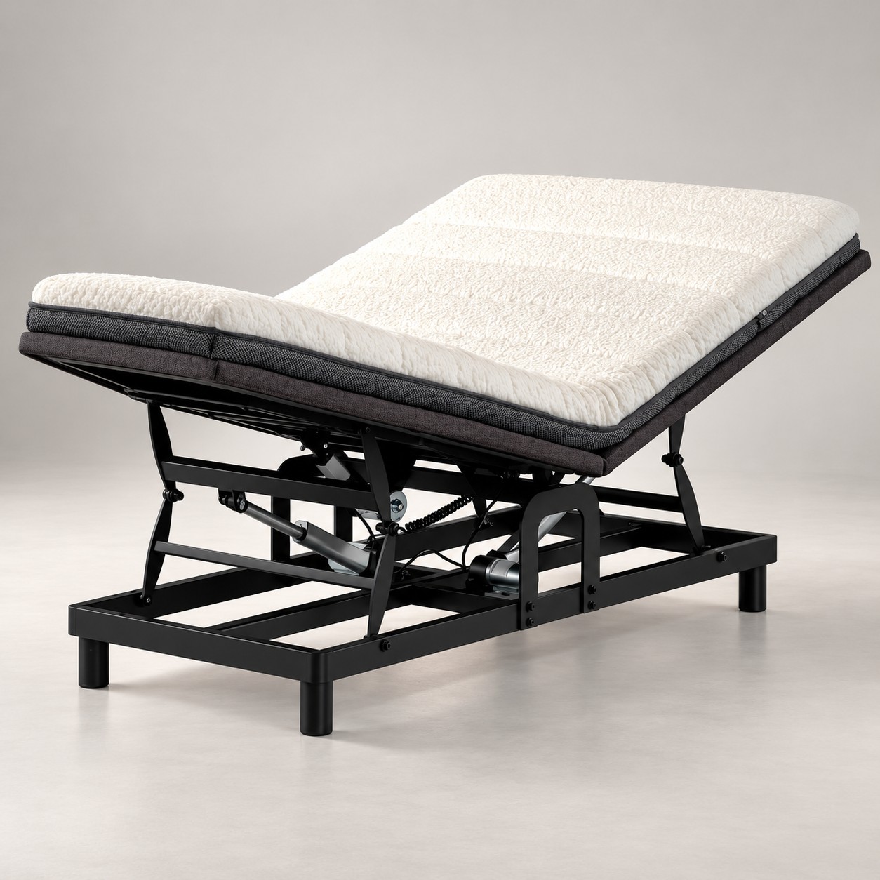 KD008-A1 electric bed frame with visible lifting structure